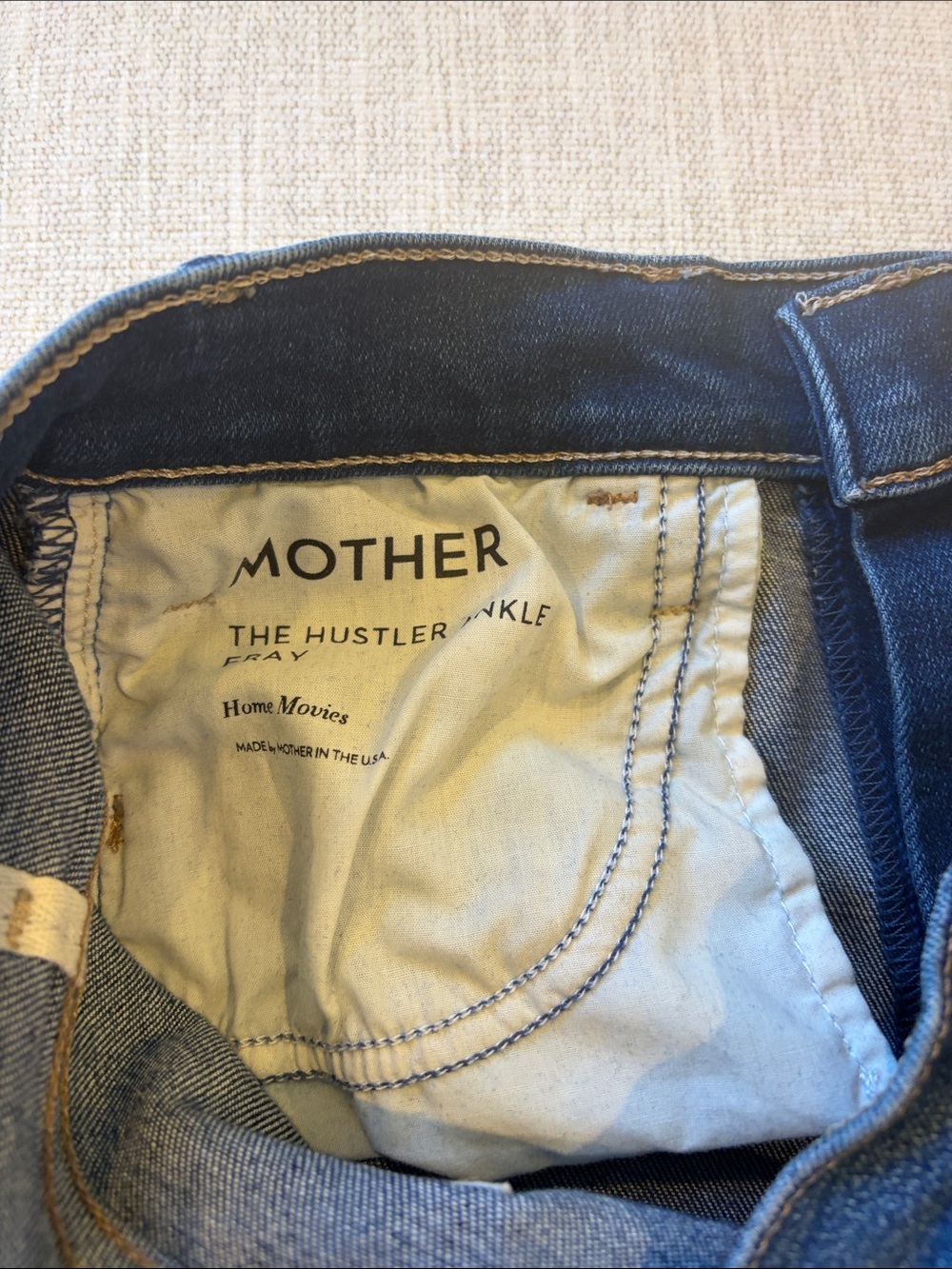 MOTHER Straight Leg Dark Blue Denim Jeans - Picture 2 of 3